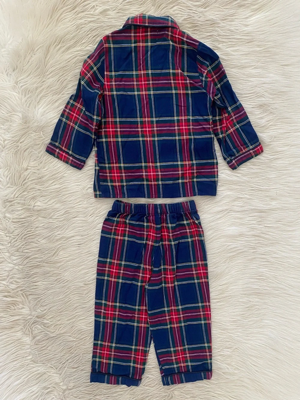 Petite Plume Windsor Tartan Red Plaid Kid's Brushed Twill Pajama Set Christmas 3